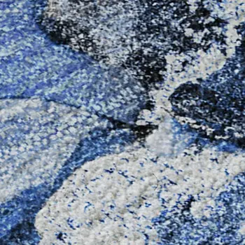 3' X 5' Navy Blue And Ivory Abstract Washable Area Rug With UV Protection