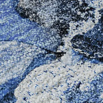 9' X 12' Navy Blue And Ivory Abstract Washable Area Rug With UV Protection