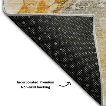 3' X 5' Orange And Ivory Abstract Washable Area Rug With UV Protection