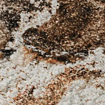 3' X 5' Rust And Ivory Abstract Washable Area Rug With UV Protection