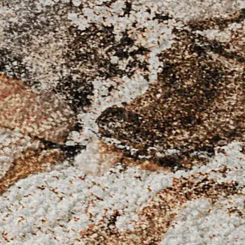 3' X 5' Rust And Ivory Abstract Washable Area Rug With UV Protection