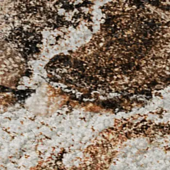 8' X 10' Rust And Ivory Abstract Washable Area Rug With UV Protection