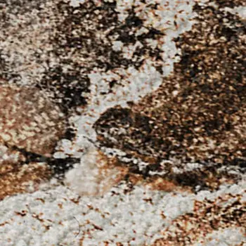9' X 12' Rust And Ivory Abstract Washable Area Rug With UV Protection
