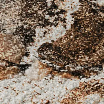 10' X 14' Rust And Ivory Abstract Washable Area Rug With UV Protection