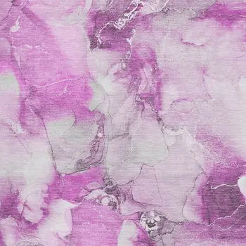 3' X 5' Pink And Ivory Abstract Washable Area Rug With UV Protection