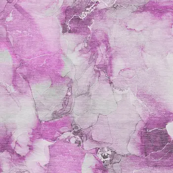 10' X 14' Pink And Ivory Abstract Washable Area Rug With UV Protection