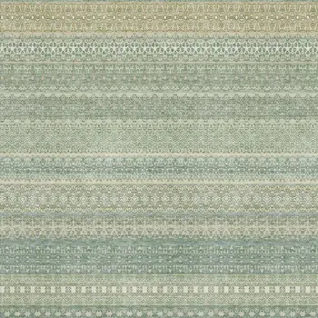 3' X 5' Fern Green And Ivory Striped Washable Area Rug With UV Protection