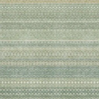 8' X 10' Fern Green And Ivory Striped Washable Area Rug With UV Protection