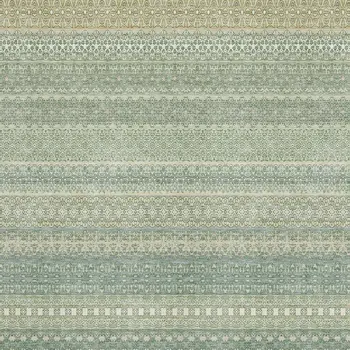9' X 12' Fern Green And Ivory Striped Washable Area Rug With UV Protection
