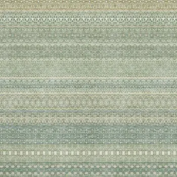 10' X 14' Fern Green And Ivory Striped Washable Area Rug With UV Protection