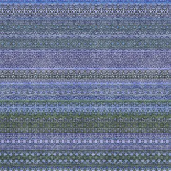5' X 8' Blue And Ivory Striped Washable Area Rug With UV Protection