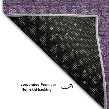10' X 14' Eggplant And Ivory Striped Washable Area Rug With UV Protection