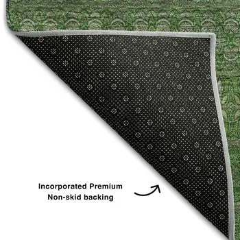 9' X 12' Fern Green And Ivory Striped Washable Area Rug With UV Protection