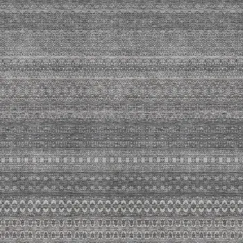3' X 5' Gray And Ivory Striped Washable Area Rug With UV Protection