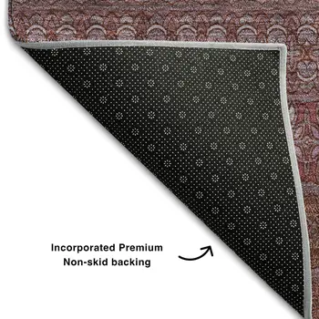 9' X 12' Merlot And Ivory Striped Washable Area Rug With UV Protection