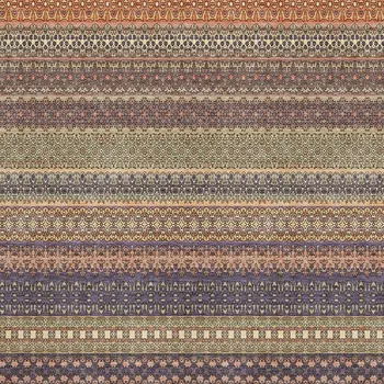 8' X 10' Rust And Purple Striped Washable Area Rug With UV Protection