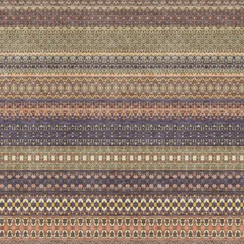 10' X 14' Rust And Purple Striped Washable Area Rug With UV Protection