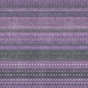 5' X 8' Purple And Ivory Striped Washable Area Rug With UV Protection
