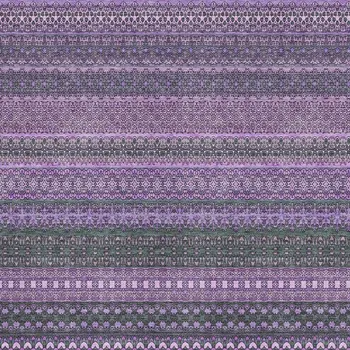 9' X 12' Purple And Ivory Striped Washable Area Rug With UV Protection
