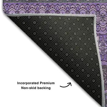 10' X 14' Purple And Ivory Striped Washable Area Rug With UV Protection