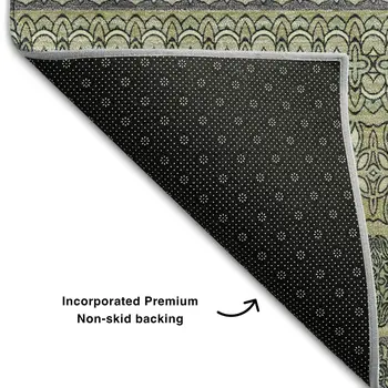 10' X 14' Sage Gray And Ivory Striped Washable Area Rug With UV Protection