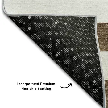 3' X 5' Chocolate And Ivory Striped Washable Area Rug With UV Protection