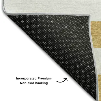 9' X 12' Gold And Ivory Striped Washable Area Rug With UV Protection