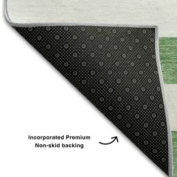 10' X 14' Green And Ivory Striped Washable Area Rug With UV Protection