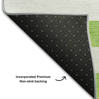 9' X 12' Lime Green And Ivory Striped Washable Area Rug With UV Protection