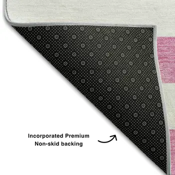 3' X 5' Pink And Ivory Striped Washable Area Rug With UV Protection