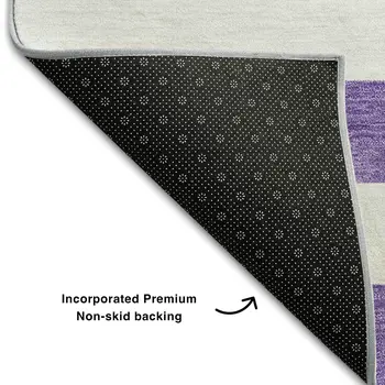10' X 14' Purple And Ivory Striped Washable Area Rug With UV Protection