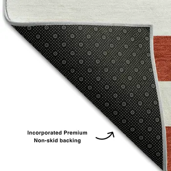 3' X 5' Red And Ivory Striped Washable Area Rug With UV Protection