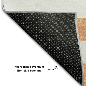 8' X 10' Salmon And Ivory Striped Washable Area Rug With UV Protection