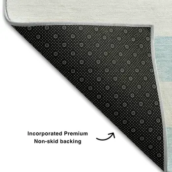 3' X 5' Sky Blue And Ivory Striped Washable Area Rug With UV Protection