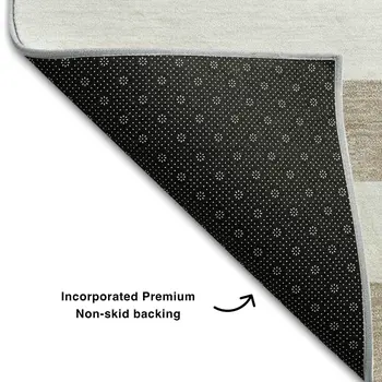 3' X 5' Taupe And Ivory Striped Washable Area Rug With UV Protection