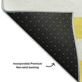8' Yellow And Ivory Striped Washable Round Rug With UV Protection