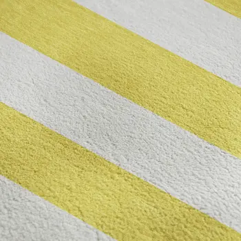 8' X 10' Yellow And Ivory Striped Washable Area Rug With UV Protection