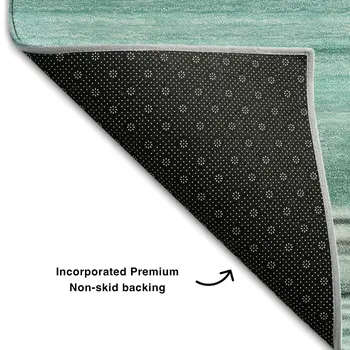 10' X 14' Aqua And Ivory Striped Washable Area Rug With UV Protection