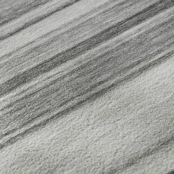 10' X 14' Gray And Ivory Striped Washable Area Rug With UV Protection