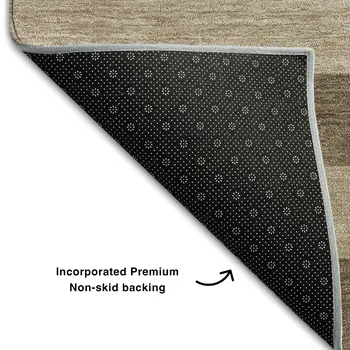 8' X 10' Coffee And Beige Striped Washable Area Rug With UV Protection