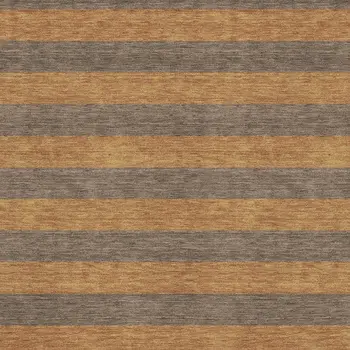10' X 14' Chocolate And Copper Striped Washable Area Rug With UV Protection