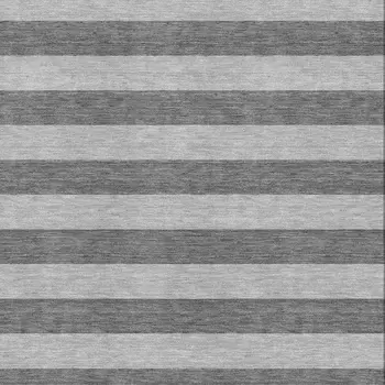3' X 5' Granite Gray And Ivory Striped Washable Area Rug With UV Protection