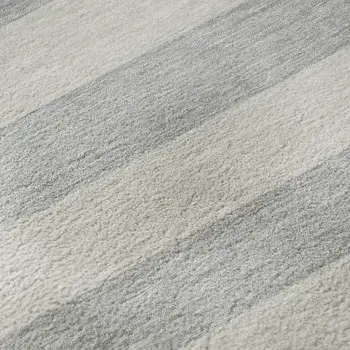 5' X 8' Pewter And Gray Striped Washable Area Rug With UV Protection