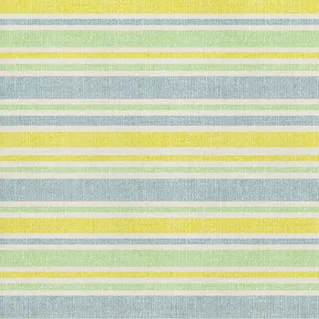 5' X 8' Denim Blue And Yellow Striped Washable Area Rug With UV Protection