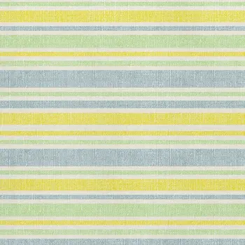 8' X 10' Denim Blue And Yellow Striped Washable Area Rug With UV Protection