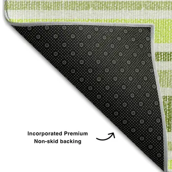 3' X 5' Fern Green And Ivory Striped Washable Area Rug With UV Protection