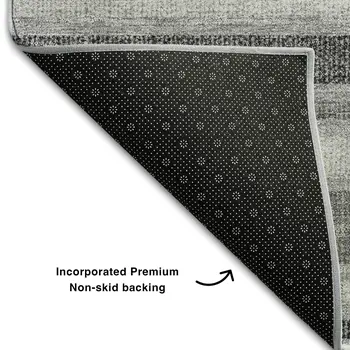 8' X 10' Gray And Ivory Striped Washable Area Rug With UV Protection