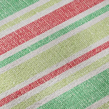 8' X 10' Green And Blush Striped Washable Area Rug With UV Protection