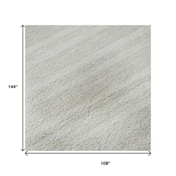 9' X 12' Ivory And Gray Striped Washable Area Rug With UV Protection