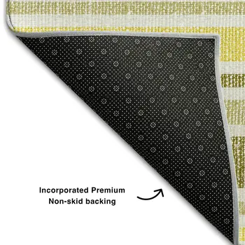 3' X 5' Khaki And Gold Striped Washable Area Rug With UV Protection